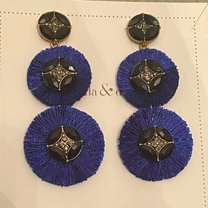 Blue Flared Stella & Dot Dangling Earrings